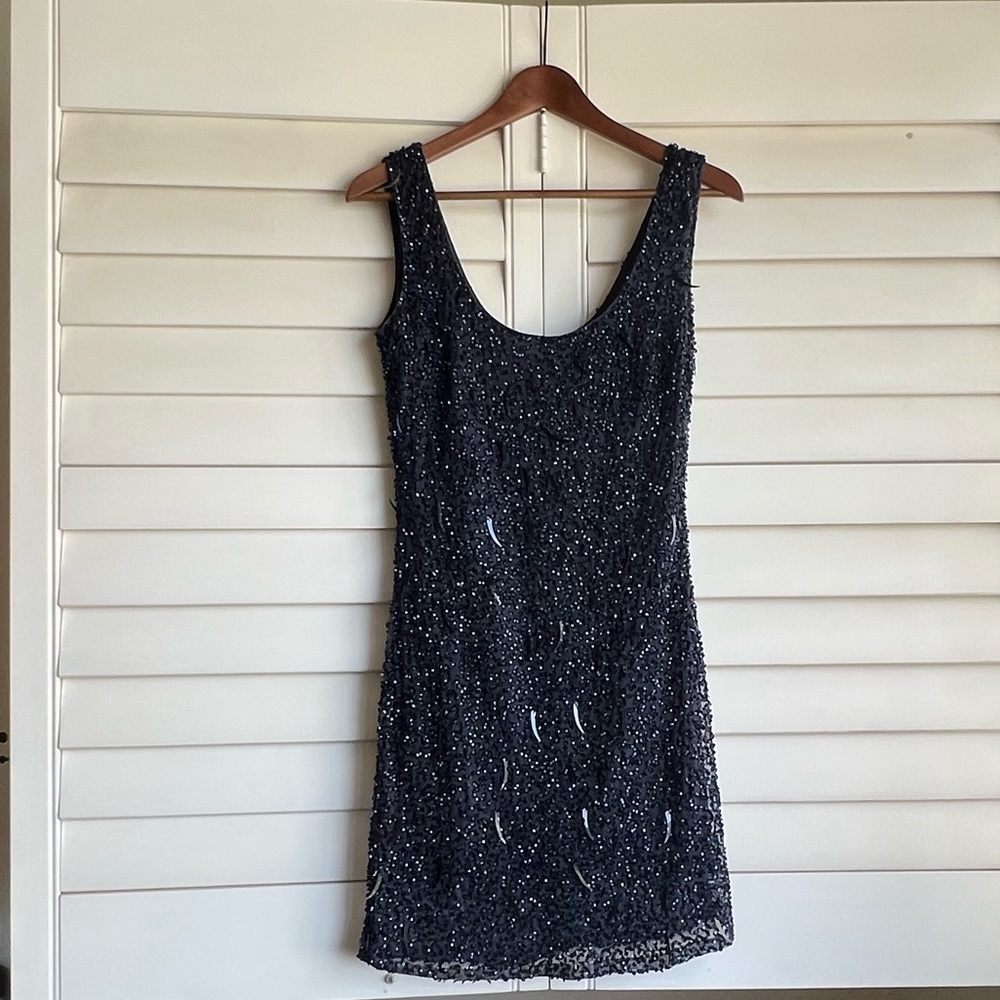 Monsoon Fusion midnight blue sequin cocktail dress. Size 4/6. Great condition.